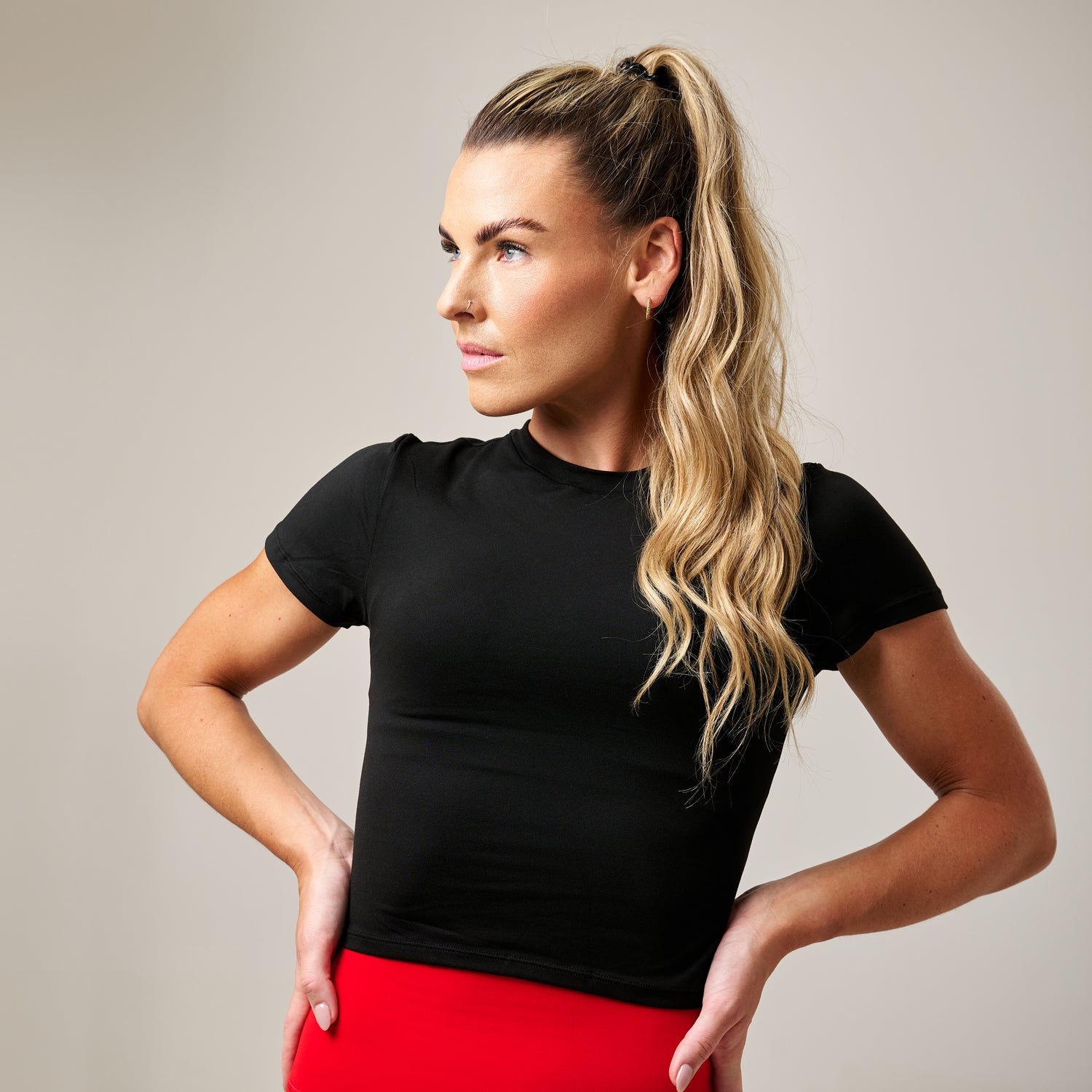 Boxed Crop Tee - Black