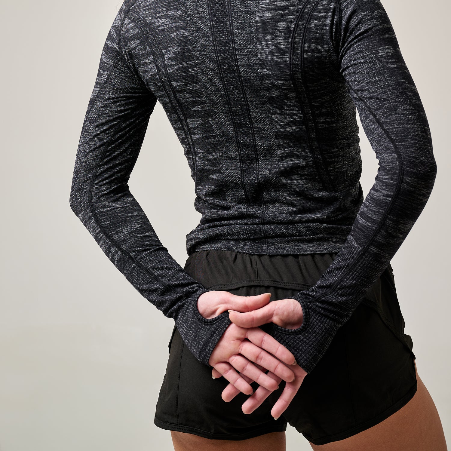 Aero Form Long Sleeve Top - Marble Black