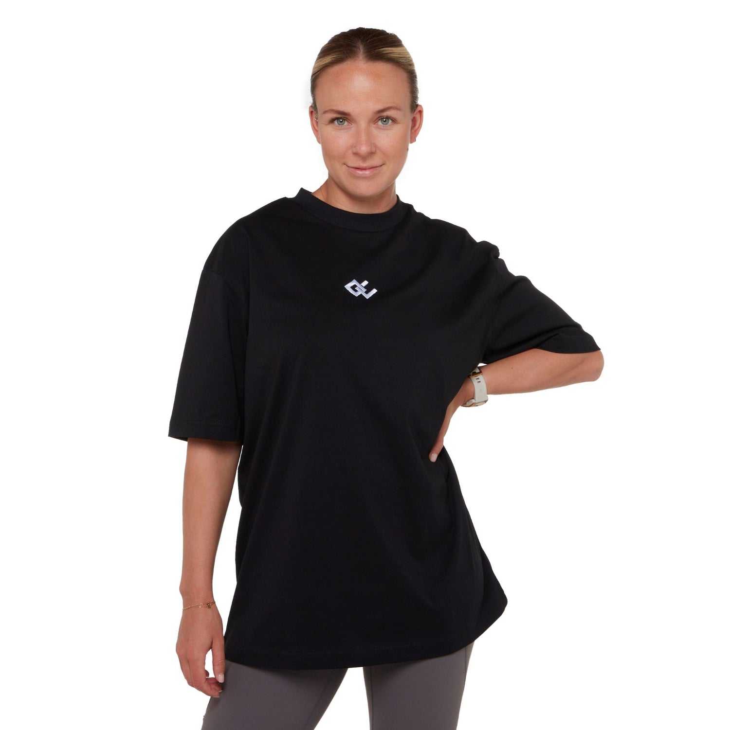 Oversized Tee - Black with White OC