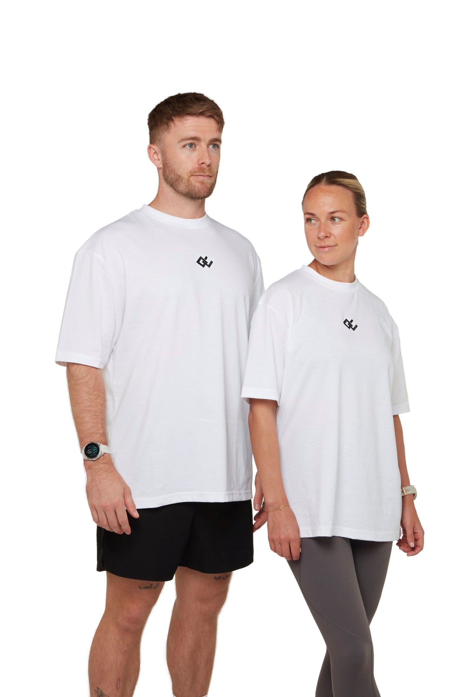 Oversized Tee - White with Black OC